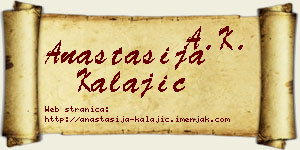 Anastasija Kalajić vizit kartica